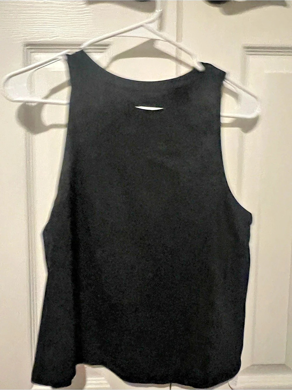 CRZ YOGA Pima Cotton Crewneck Crop Tank Black Medium